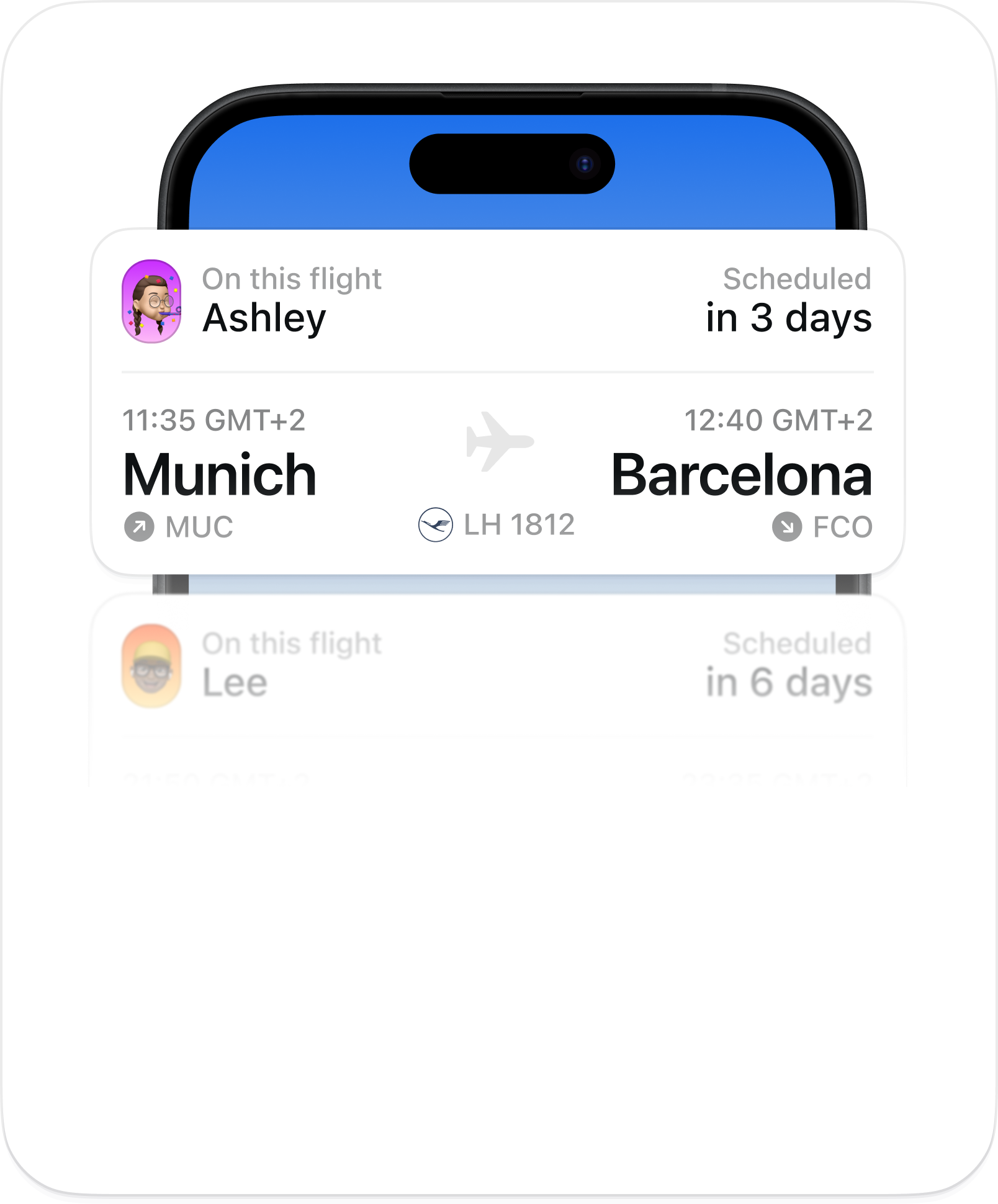 Easily track your friends’ and family’s flights.